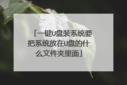 一键U盘装系统要把系统放在U盘的什么文件夹里面