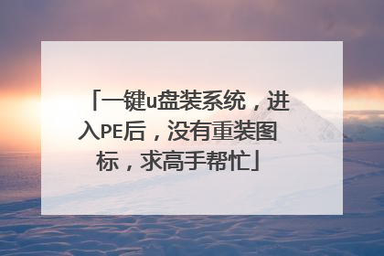 一键u盘装系统，进入PE后，没有重装图标，求高手帮忙