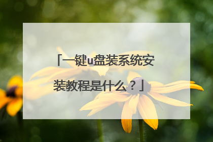 一键u盘装系统安装教程是什么?