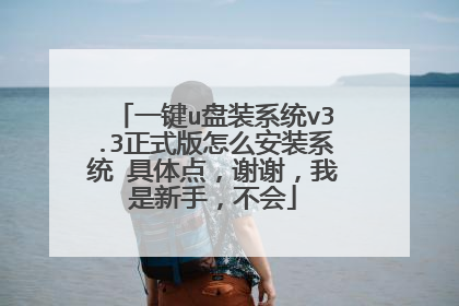 一键u盘装系统v3.3正式版怎么安装系统 具体点,谢谢,我是新手,不会