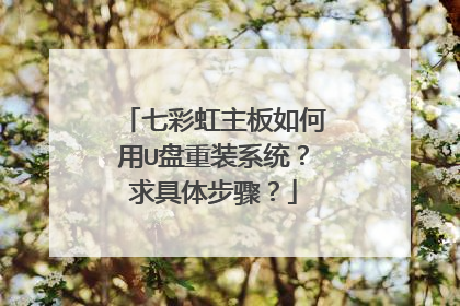 七彩虹主板如何用U盘重装系统?求具体步骤?