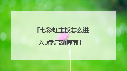 七彩虹主板怎么进入U盘启动界面