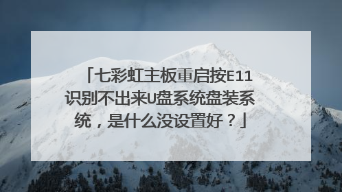 七彩虹主板重启按E11识别不出来U盘系统盘装系统,是什么没设置好?