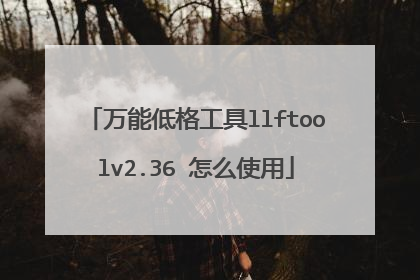 万能低格工具llftoolv2.36 怎么使用