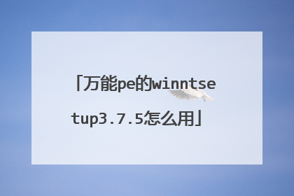 万能pe的winntsetup3.7.5怎么用