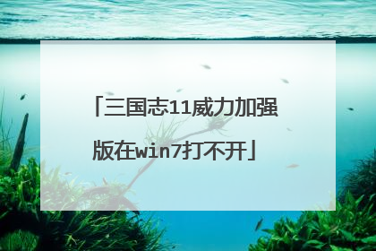 三国志11威力加强版在win7打不开