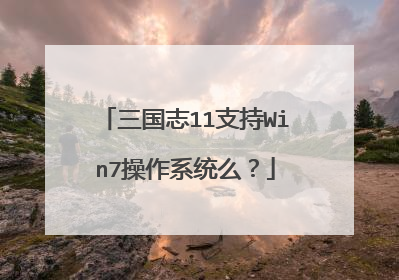 三国志11支持Win7操作系统么？