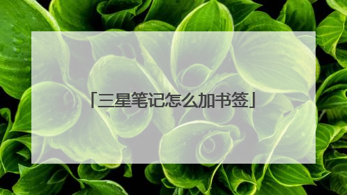 三星笔记怎么加书签