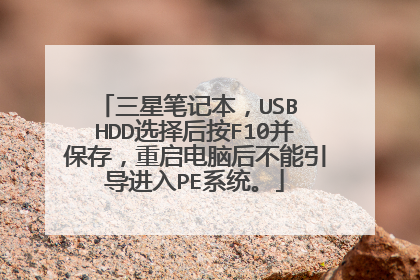 三星笔记本，USB HDD选择后按F10并保存，重启电脑后不能引导进入PE系统。