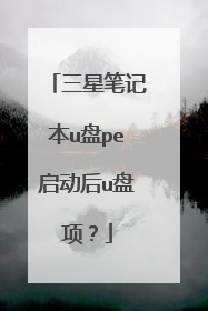 三星笔记本u盘pe启动后u盘项?