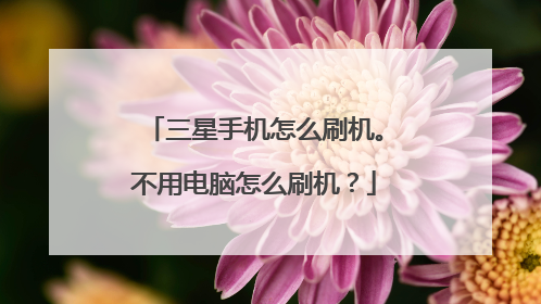 三星手机怎么刷机。不用电脑怎么刷机?