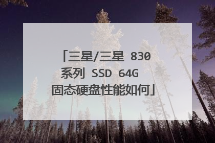 三星/三星 830系列 SSD 64G 固态硬盘性能如何
