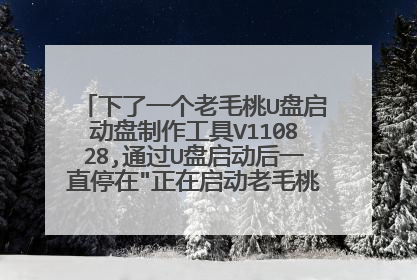 下了一个老毛桃U盘启动盘制作工具V110828,通过U盘启动后一直停在