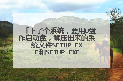 下了个系统，要用U盘作启动盘，解压出来的系统文件SETUP.EXE和SETUP.EXE都要拷贝进U盘吗?