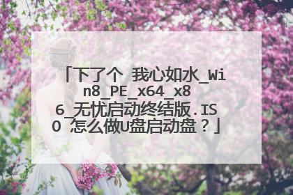 下了个 我心如水_Win8_PE_x64_x86_无忧启动终结版.ISO 怎么做U盘启动盘？