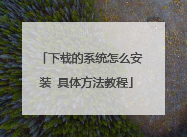 下载的系统怎么安装 具体方法教程