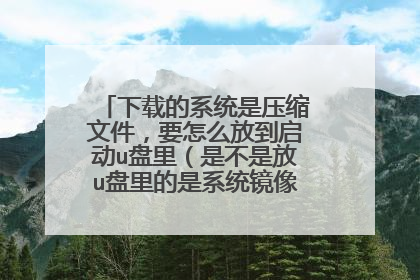 下载的系统是压缩文件,要怎么放到启动u盘里(是不是放u盘里的是系统镜像,要怎么做?)