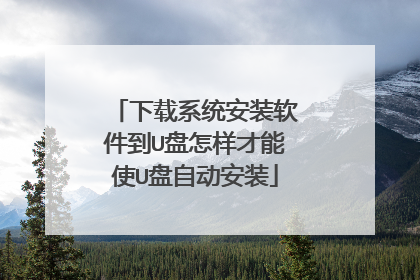 下载系统安装软件到U盘怎样才能使U盘自动安装