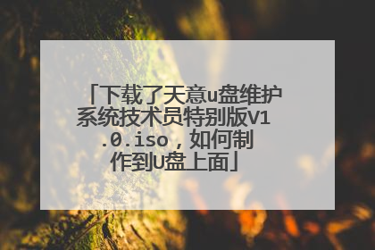 下载了天意u盘维护系统技术员特别版V1.0.iso,如何制作到U盘上面