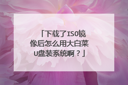 下载了ISO镜像后怎么用大白菜U盘装系统啊？