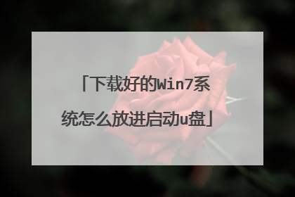 下载好的Win7系统怎么放进启动u盘