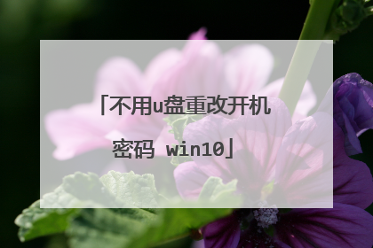 不用u盘重改开机密码 win10