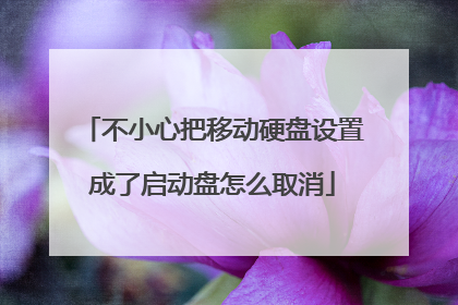 不小心把移动硬盘设置成了启动盘怎么取消