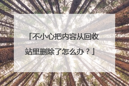 不小心把内容从回收站里删除了怎么办?
