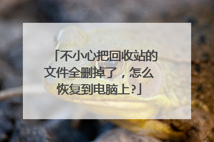 不小心把回收站的文件全删掉了,怎么恢复到电脑上?