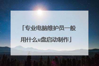 专业电脑维护员一般用什么u盘启动制作