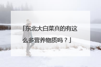 东北大白菜真的有这么多营养物质吗？
