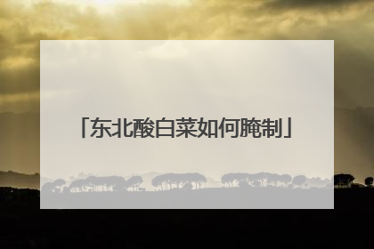 东北酸白菜如何腌制