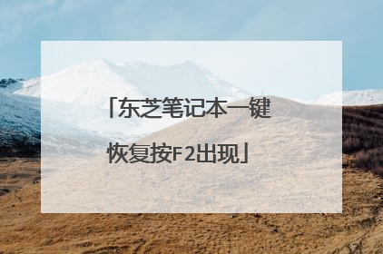 东芝笔记本一键恢复按F2出现