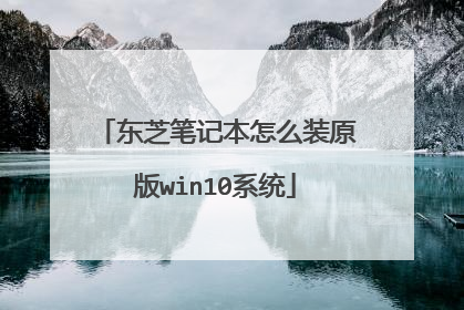 东芝笔记本怎么装原版win10系统