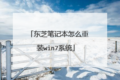 东芝笔记本怎么重装win7系统