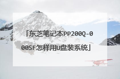 东芝笔记本PP200Q-000SF怎样用U盘装系统