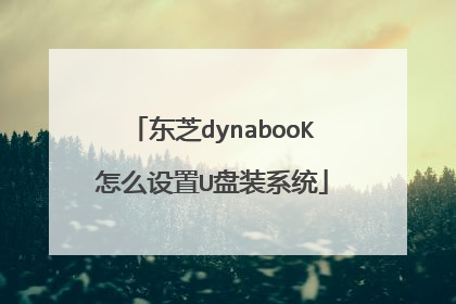 东芝dynabooK怎么设置U盘装系统