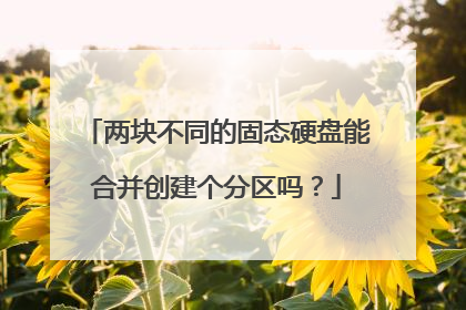 两块不同的固态硬盘能合并创建个分区吗?
