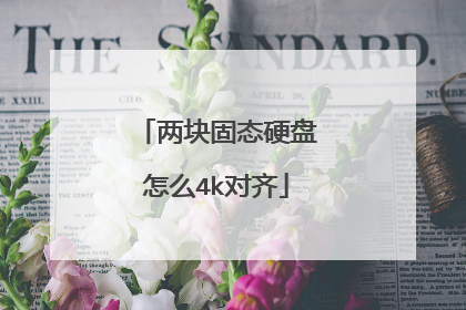 两块固态硬盘怎么4k对齐