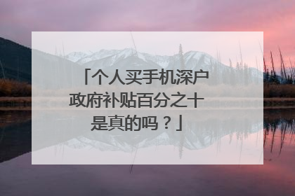 个人买手机深户政府补贴百分之十是真的吗？
