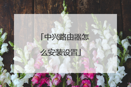 中兴路由器怎么安装设置