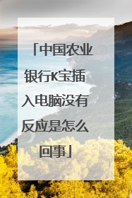 中国农业银行K宝插入电脑没有反应是怎么回事