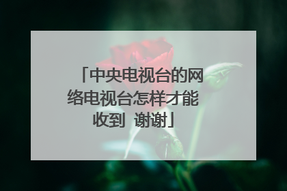 中央电视台的网络电视台怎样才能收到 谢谢