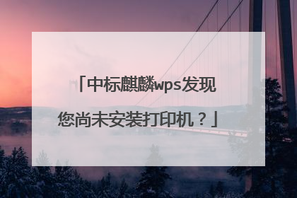 中标麒麟wps发现您尚未安装打印机?