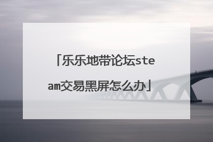 乐乐地带论坛steam交易黑屏怎么办
