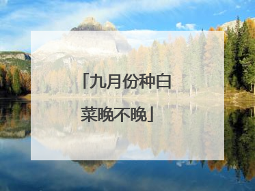 九月份种白菜晚不晚