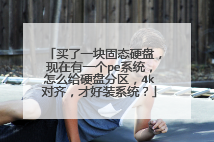 买了一块固态硬盘,现在有一个pe系统,怎么给硬盘分区,4k对齐,才好装系统?