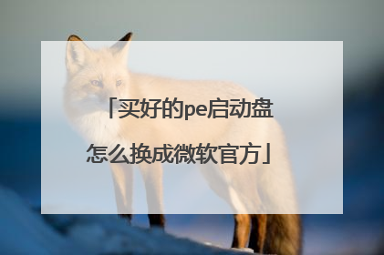 买好的pe启动盘怎么换成微软官方
