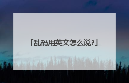 乱码用英文怎么说?