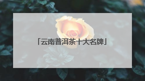 云南普洱茶十大名牌